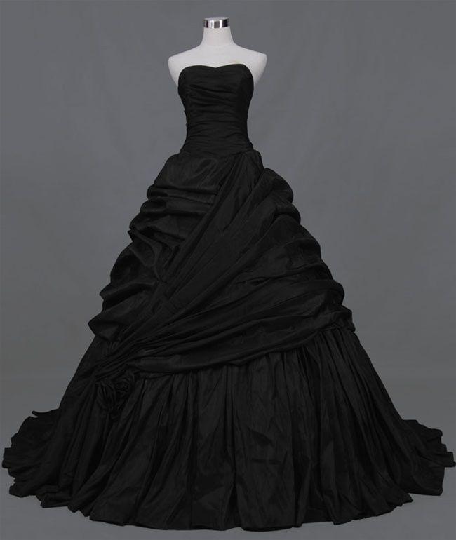 Hochzeit - Black Ball Gown Gothic Wedding Dress