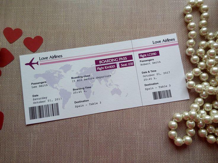 Свадьба - Destination Wedding Escort Card. Boarding Pass. Travel Wedding Theme Place Card. Table Name Cards. Place Setting Seating Cards