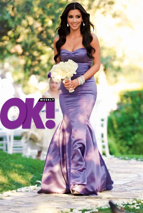 Wedding - Kim Kardashian Purple One Shoulder Dress 17th Annual Screen Actors Guild Awards Red Carpet