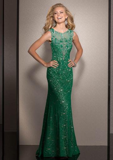 Свадьба - Green Appliques Open Back Scoop Floor Length Chiffon Lace