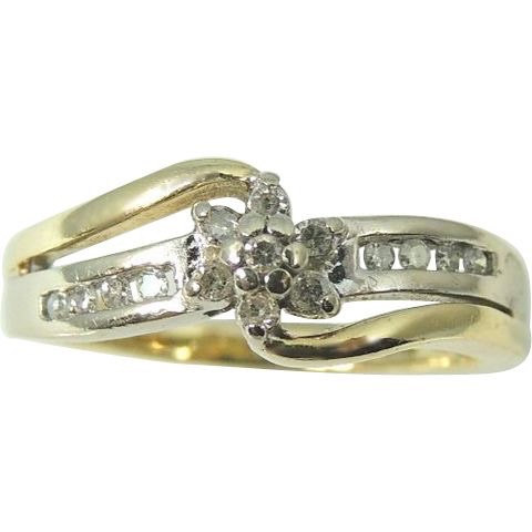 Hochzeit - DIAMOND Promise Ring ENGAGEMENT Ring 10k .75 ctw