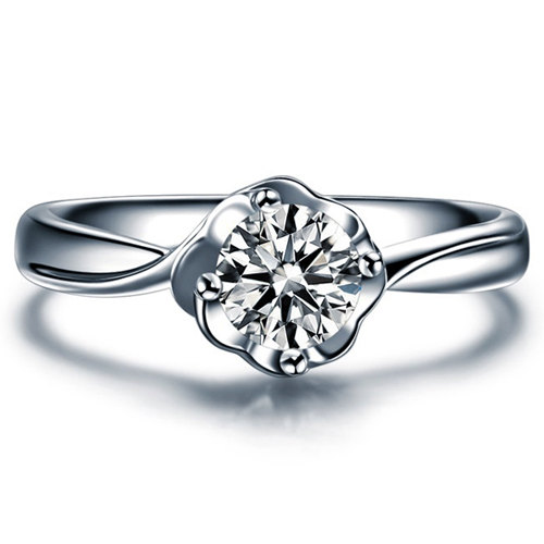 زفاف - Round Cut Twisted Diamond Engagement Ring 14k White Gold or Yellow Gold Art Deco Natural Diamond Ring
