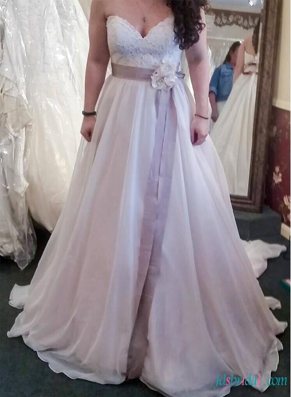 زفاف - H1563 Customized desginer sweetheart organza wedding dress