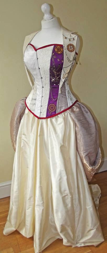 زفاف - Steampunk Victorian corset wedding dress / prom with bustle MADE TO ORDER/ measure