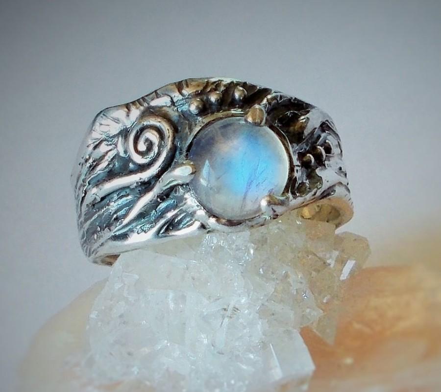 Hochzeit - Rainbow moonstone,wedding ring,engagement ring,prom ring, sterling silver ring
