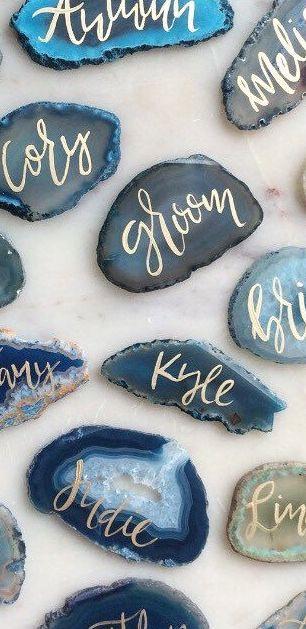 Mariage - RESERVED FOR CHELSEA // Brazilian Agate Place Cards