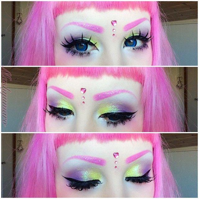 زفاف - ♡ Mashi On Instagram: “Doing Colourful And Glittery Makeup Is Like Therapy ♡ The Yellow/green Glitter Was A Gift From @cantersmanima ”