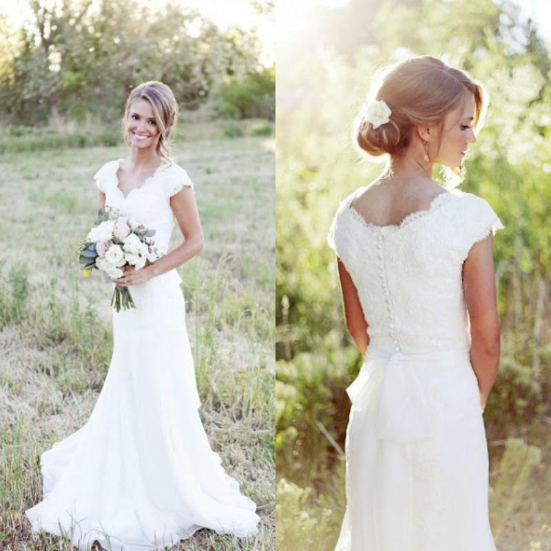 Hochzeit - New white/ivory Lace Wedding dress Bridal Gown custom size 8 10 12 14 16 18 20