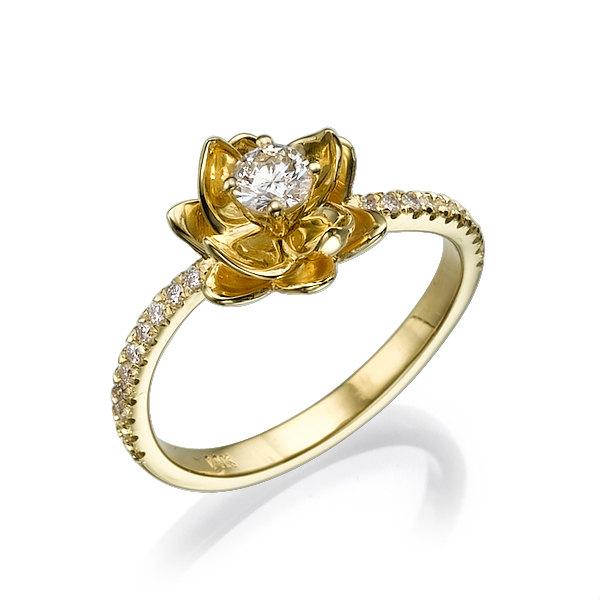زفاف - Flower Engagement Ring, unique engagement ring, engagement ring, Wedding Ring, Promise ring, Cocktail Ring, Art Deco Ring, Flower Band, Gift