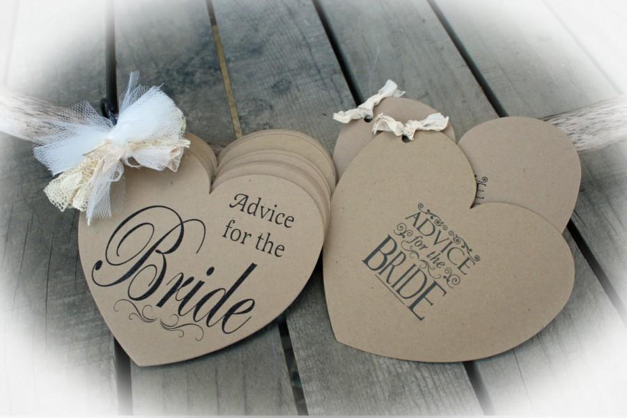 Mariage - Advice for the Bride Bridal Shower Tag Book- Guest Book Alternative-Bridal shower idea-Bridal Shower Game- Kraft Brown Covers
