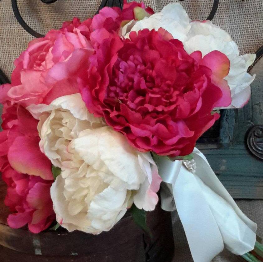 Hochzeit - Pink Peony Bouquet, Wedding Bouquet, Peony Bouquet