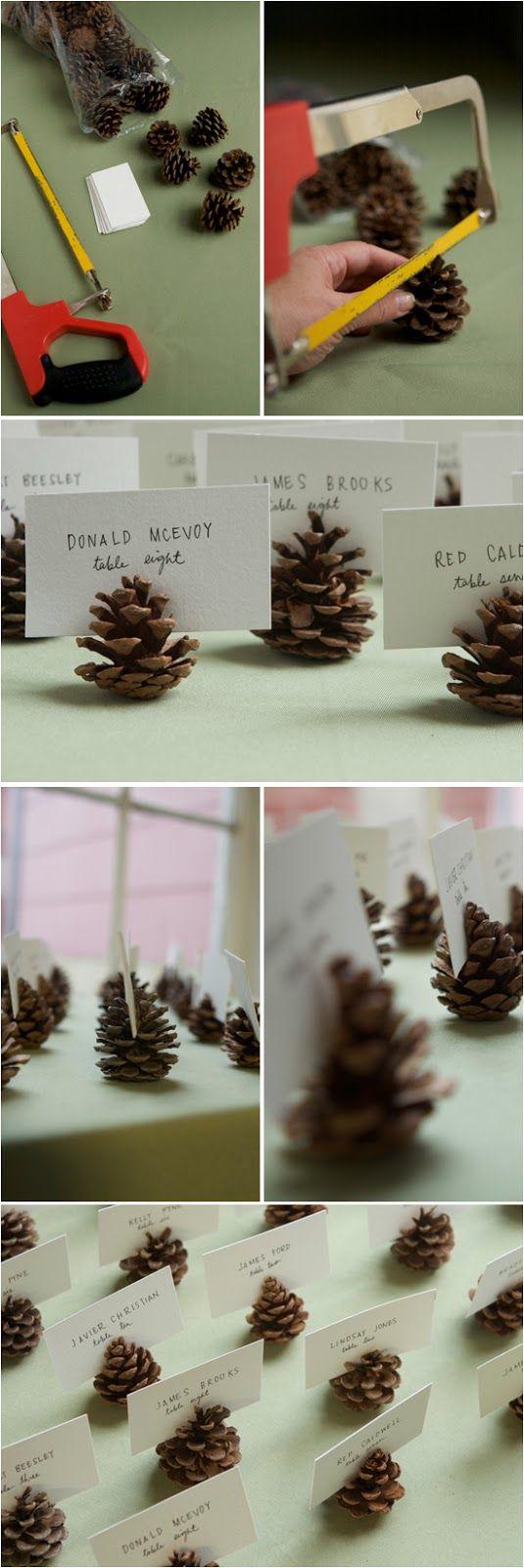Hochzeit - Oh One Fine Day: DIY PINECONES SEATING CARDS