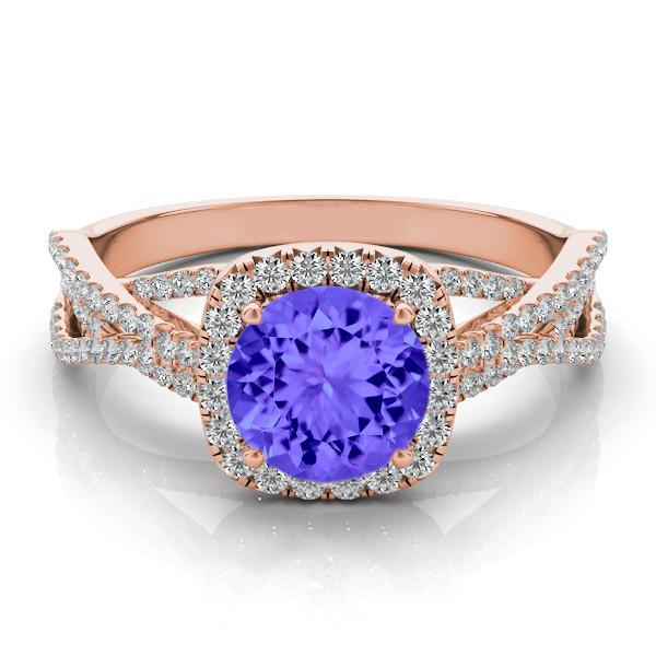 Mariage - Tanzanite & Diamond Braided Ring 14k Rose Gold, Tanzanite Gemstone Rings, Etsy, Ebay, Raven Jewelers