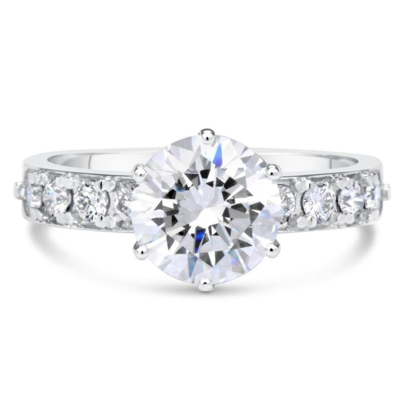 زفاف - 2.25 CT Round Cut D/VS2 Diamond Engagement Ring 14k White Gold Clarity Enhanced