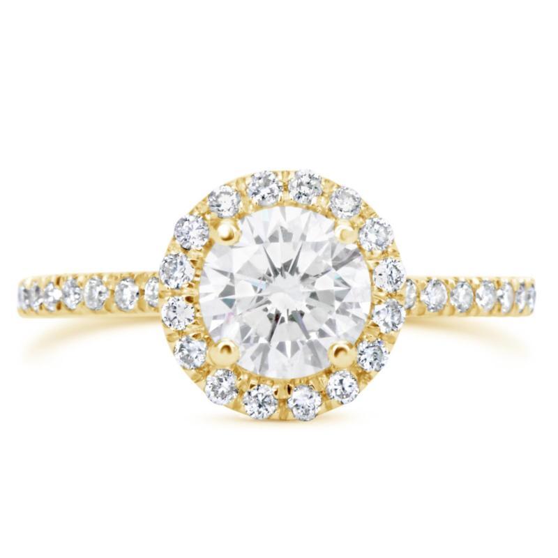 زفاف - 1.76 Round Cut Diamond Solitaire Engagement Ring Enhanced VS1/D 14K Yellow Gold