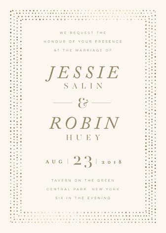 Wedding - Elegant Frame - Customizable Foil-pressed Wedding Invitations in White by Lori Wemple.