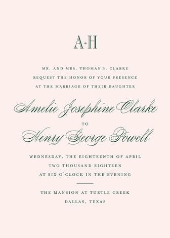 Mariage - Hepburn - Customizable Wedding Invitations in Pink by toast & laurel.