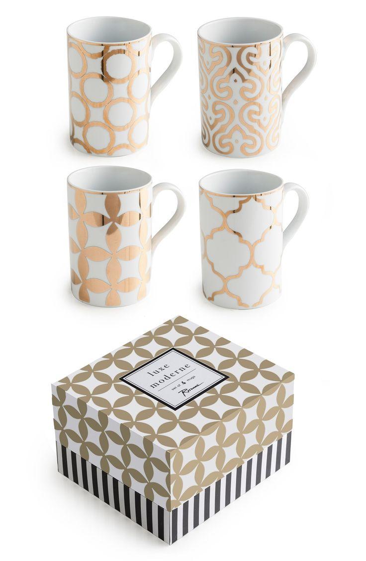 زفاف - 'Luxe Moderne' Coffee Mugs (Set Of 4)