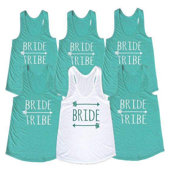 Свадьба - 10 Bride Tribe Bridesmaid Tank Top Women Wedding Tank Available S M L XL XXL 11 Colors Option