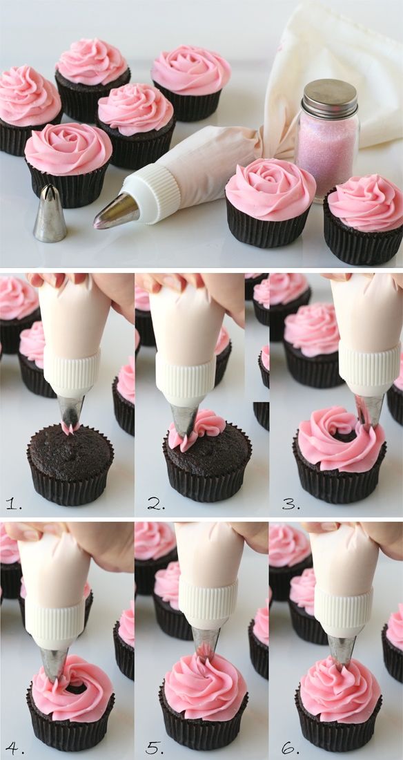 Свадьба - {Cupcake Monday} How To Frost Cupcakes With A Beautiful Swirl