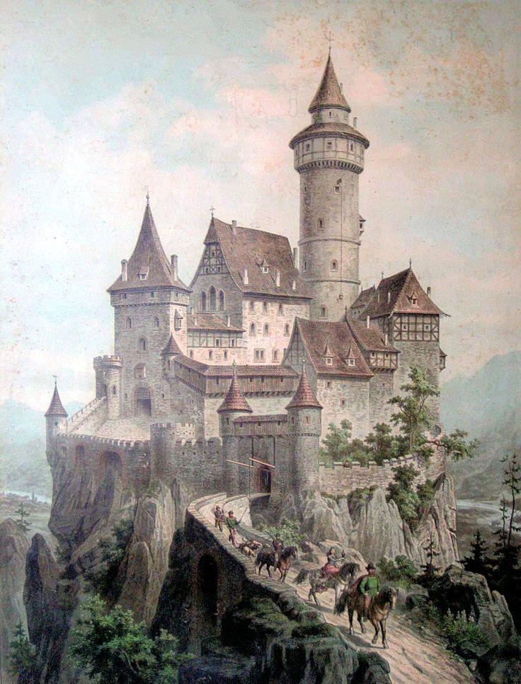 زفاف - Free Vintage Clip Art - Castle