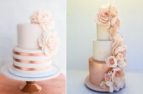 Mariage - Rose Gold Wedding Cakes, Bronze & Copper