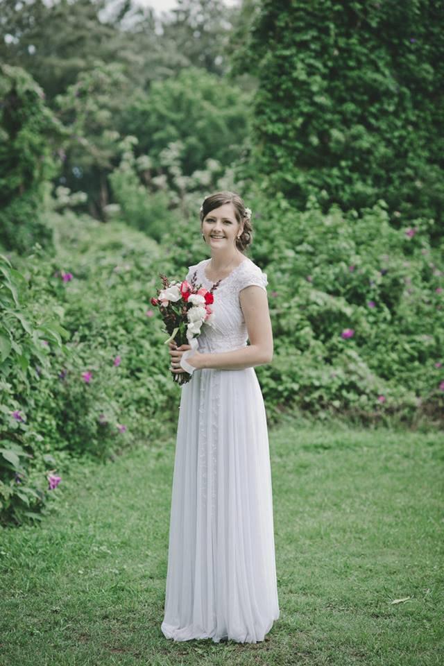Wedding - Lace Wedding Dress, Simple Wedding Dress, Wedding Gown, Scoop Neck Dress, Tulle Dress,  A Line Dress, Woodland Dress, Ethereal Wedding