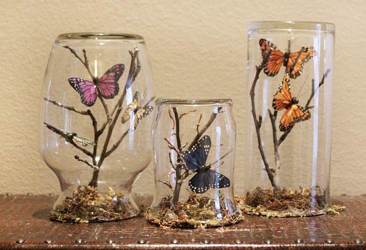 Hochzeit - Butterfly Glass Jars Are A Beautiful Upcycle