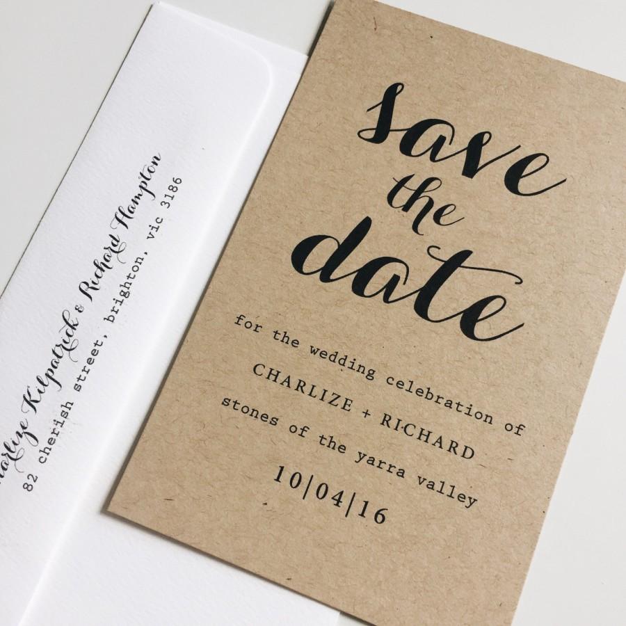 Deposit : Kraft Save The Date Cards, Typography Save The Date Regarding Save The Date Cards Templates