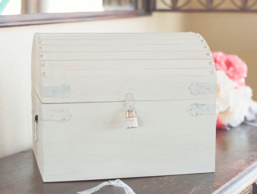 Mariage - Large Card Box with a Lock and Key by Burlap and Linen Co