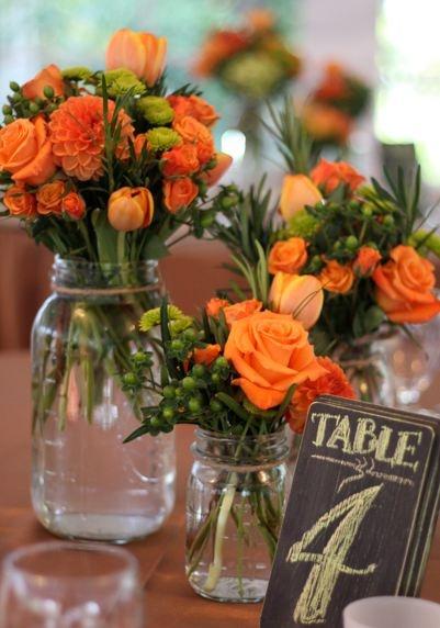 زفاف - 10 Centres De Table Embellis De Fleurs Automnales
