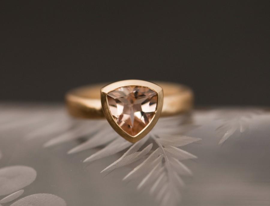 زفاف - Morganite Engagement Ring - Pale Pink Morganite Gold Ring - 18k Gold Ring with Pink Gemstone- Free Shipping - Size 6.5 - FREE SHIPPING