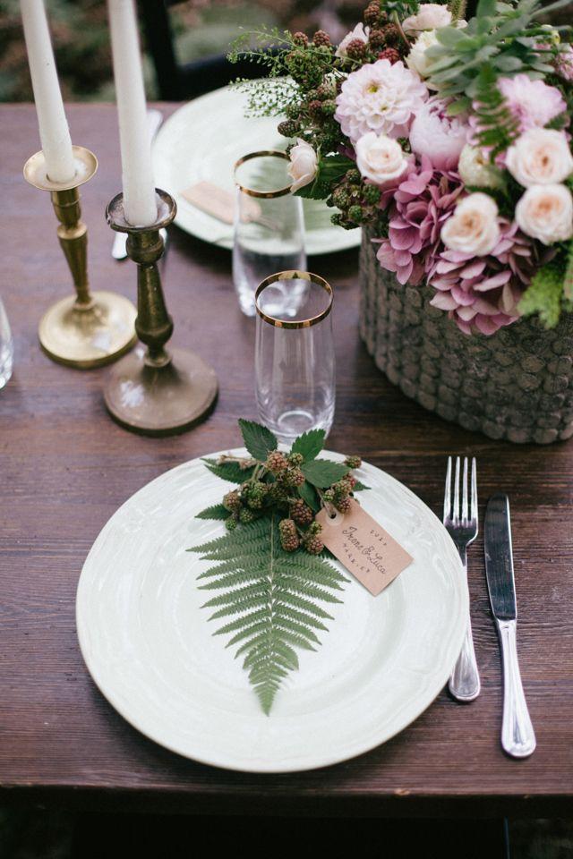 Mariage - Organic Forest   Fern Tablescape