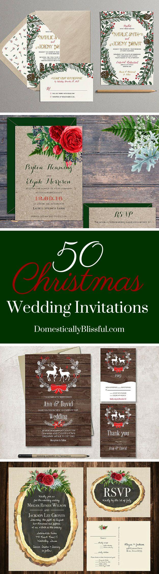 Wedding - 50 Christmas Wedding Invitations
