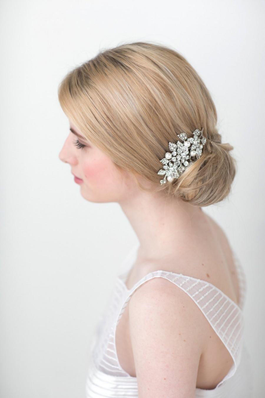 Wedding - Bridal Pearl Hair Comb, Wedding Hair Comb, Crystal & Pearl Hair Comb, Bridal Head Piece