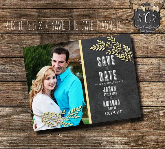 Mariage - Rustic Save the Date magnets,Rustic Save the Date personalized,Rustic Save the Dates magnets,Photo Save The date Magnets,Rustic wedding