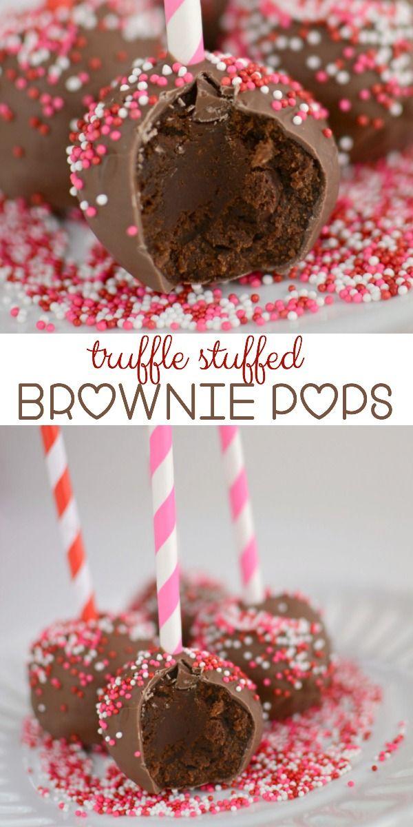 Hochzeit - Truffle Stuffed Brownie Pops