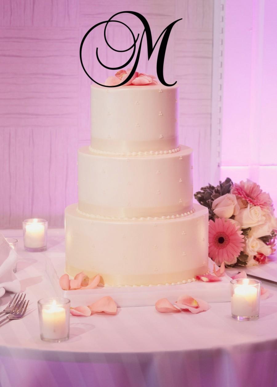 Hochzeit - 6" Tall  Acrylic  Monogram Initial Wedding Cake Topper Any Letter A B C D E F G H I J K L M N O P Q R S T U V W X Y Z