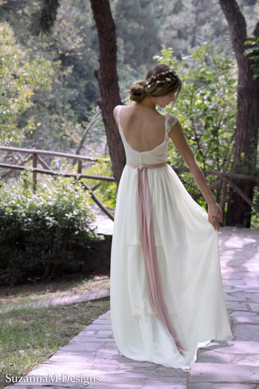 Wedding Dress Gypsy Wedding Dress Long Bridal Gown Boho Wedding Dress Bohemian Gown Ivory Wedding Dress Unique Gown Suzannam Designs 2551316 Weddbook