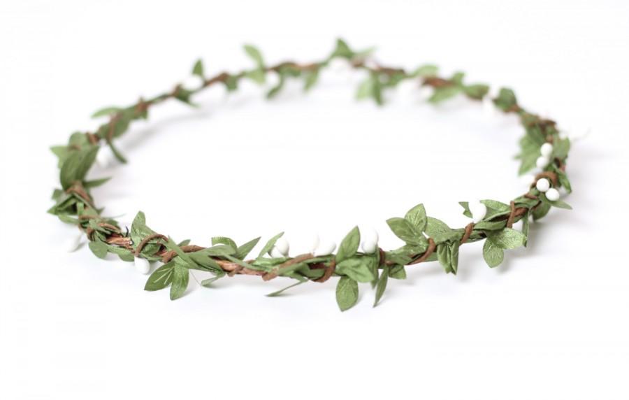 Свадьба - Natural Wedding Hair Wreath, Leaf Crown, Silk Leaf Garland, Green Crown, St. Patricks Day Flower Crown, Woodland Wedding, Spring Green