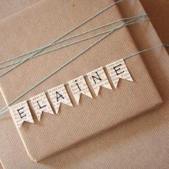 Свадьба - Name Bunting Christmas Gift Wrapping  @  Decorating-by-day