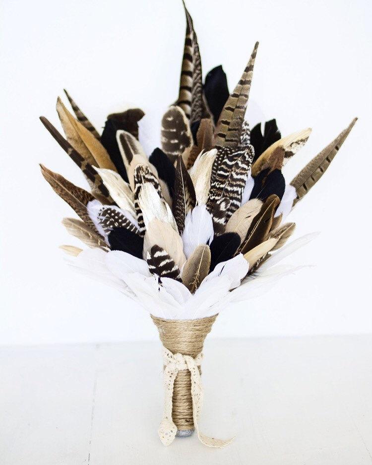 زفاف - Feather Bouquet Made to order