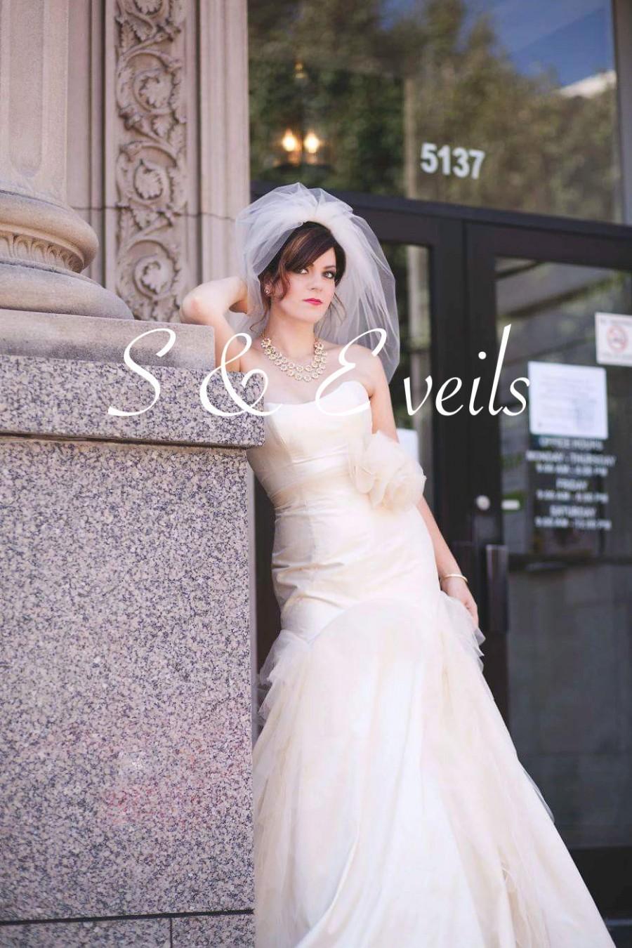 زفاف - Bubble Veil, bridal veil, wedding veil, accessories, champagne, ivory, blush, diamond white color
