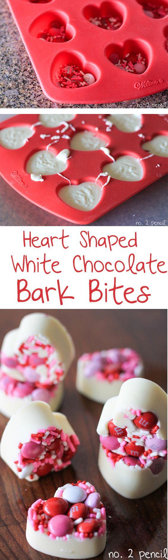 Hochzeit - Valentine’s Day White Chocolate Bark Bites