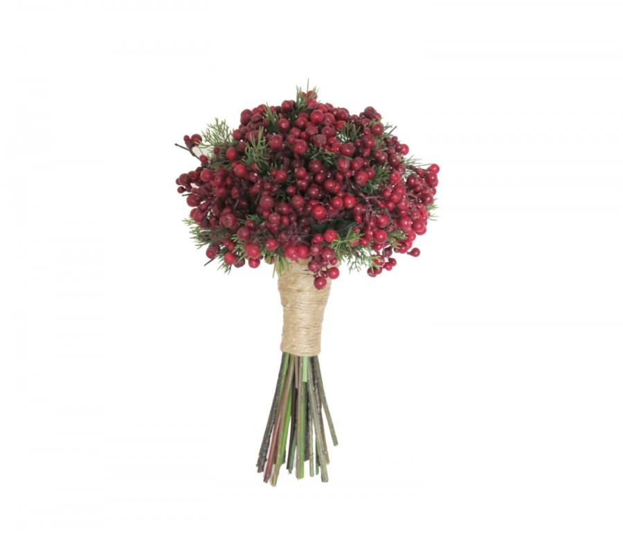 زفاف - Berry Bouquet Rustic Wedding Bouquet Twine Red Currants Made to Order