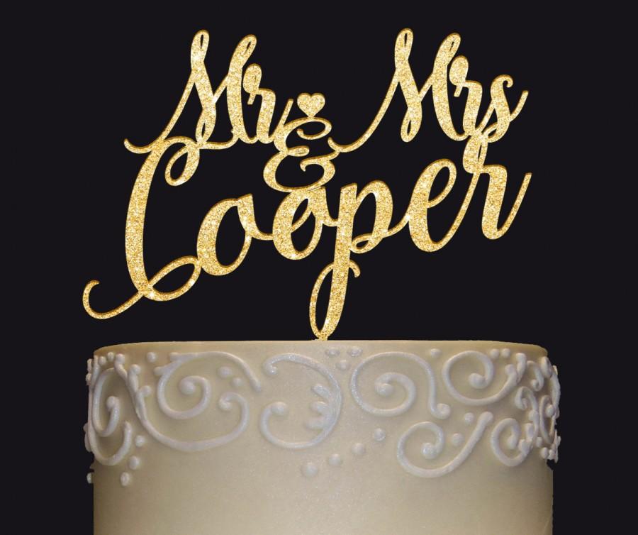 زفاف - Personalized MR&MRS Wedding Cake Topper,  Wedding Cake Decor, Anniversary - Bridal Shower - Wedding Gift, Valentine Day Cake Topper