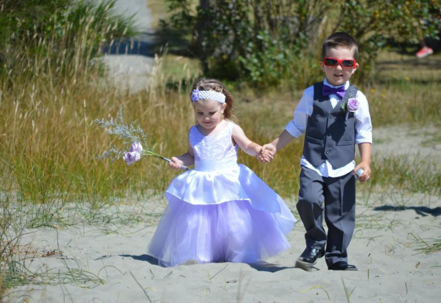 Mariage - Lilac flowergirl dress, special occasion dress,  toddler dress