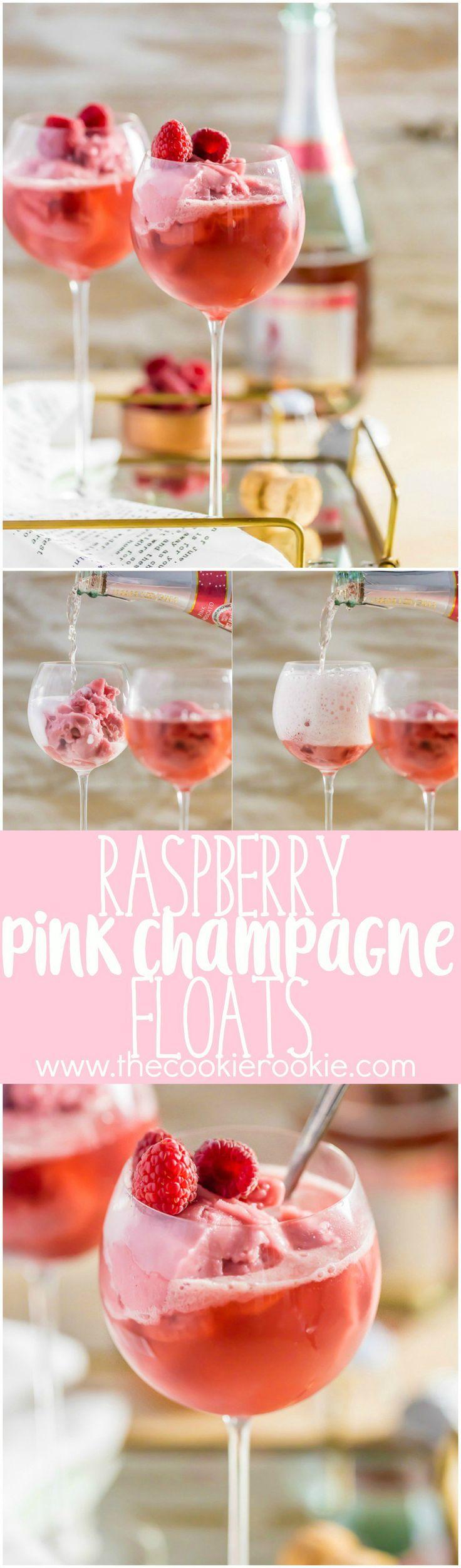 زفاف - Raspberry Pink Champagne Floats