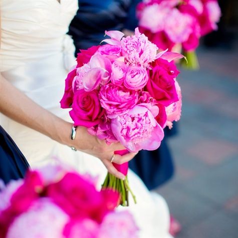 Wedding - Bright Pink Bridal Bouquet