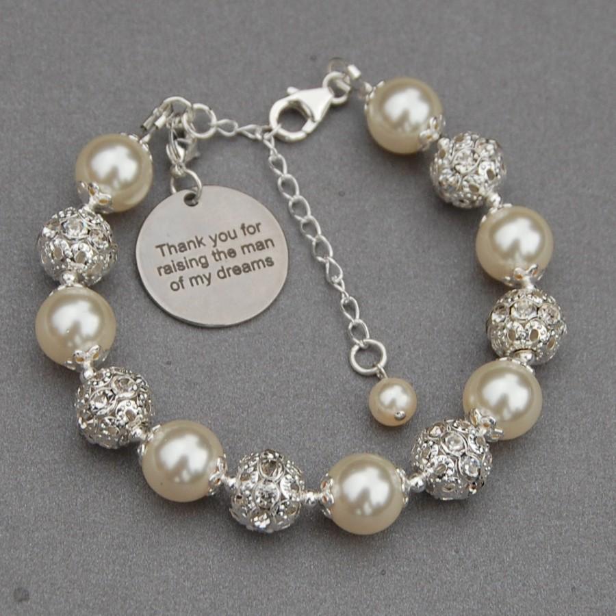 Wedding - Thank You for Raising the Man of My Dreams, Mother of the Groom Gift, Mother of the Groom Bracelet, Mother in Law Gift, Romantic Wedding